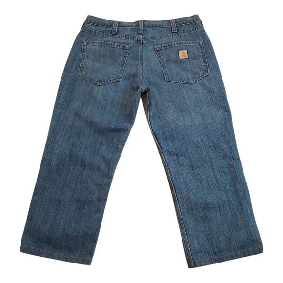 CARHARTT SZ M (12-14) Short Petite Cropped Straight-leg Work Jeans - Picture 6 of 6